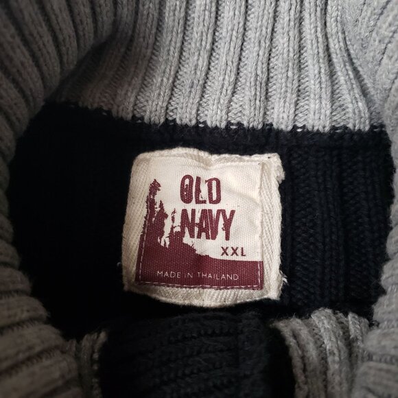 Old Navy Black Ribbed Knit Cotton Pullover Sweater Size XXL Y2K Classic Casual - Picture 4 of 5